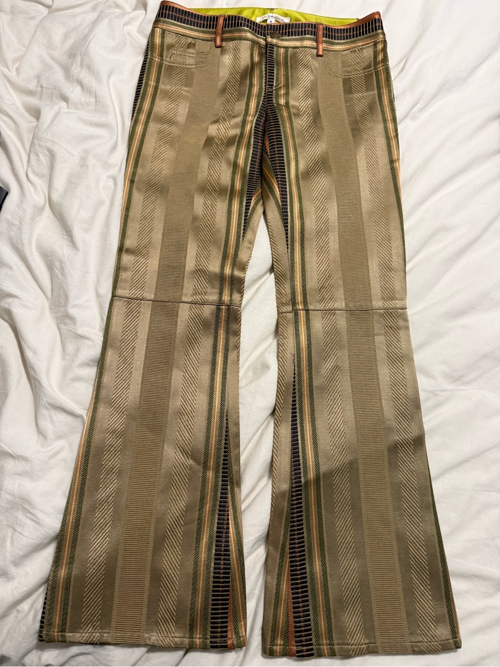 Alice + Olivia 1001A Retro Striped Flare Pants